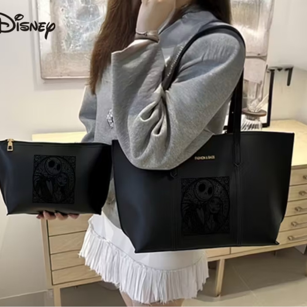 {NEW} Disney The Nightmare Before Christmas Black Tote and Pouch Set - Picture 6 of 6